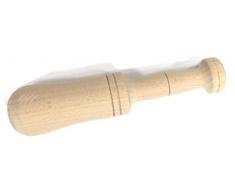 Fackelmann Mortier à main en bois de hêtre pour broyer et écraser ail, épices, couleur naturelle, Ø 4 x 20 cm, 1 pièce