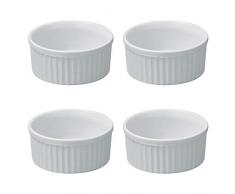 Hobby Tech Petits Ramequins Moule verrines Blancs 7,2cm x 4cm Moule à soufflé pour Muffin pâtisseries Cupcake et crème brûlée Desserts en céramique résistant aux Fortes températures (6)
