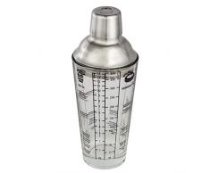 Xavax Shaker à cocktails (en verre, mélangeur à cocktail, accessoire en acier inoxydable, recettes de cocktails, 400 ml, anneau en silicone, couvercle tasse 4 cl, filtre de dosage) Noir/Transparent