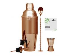 PHILORN Manhattan Lot de 2 Verres doseurs en Acier Inoxydable 304 pour Barman Shaker Cocktail