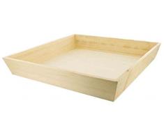 MegaCrea DIY Plateau en Bois carré Bords inclinés sans Anse 30x