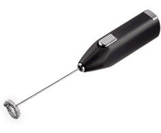 Xavax Mousseur à lait Milchicopter (en acier, moteur très puissant à 14 000 tours/minute, spirale spéciale, nettoyage facile, mousseur à lait, balai Matcha) Noir