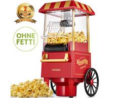 Aicook Machine à Pop Corn, 1200W Retro Machine à Popcorn avec Air Chaud, Sans Gras Huile, Facile á Lutilisation, Rouge