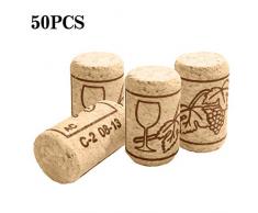INHEMI 50 Bouchon en Liège en Bois,Naterel Bouchons de Bouchon pour Bouteille de Vin Maison Déco Loisir Bricolage, 2X 3.5 cm