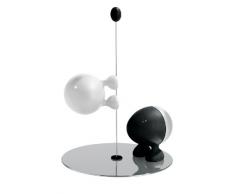 Alessi Asg02 Bw Lilliput Service Sel et Poivre en Résine Thermoplastique, Noir et Blanc et Base en Acier Inoxydable 18/10 Poli Brillant