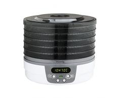 H.Koenig Déshydrateur Alimentaire électrique de nourriture DSY700, 5 Plateaux transparents Amovibles, Température réglable 40-70°C, Minuterie 48h, Séchage Aliments: Fruits, Légumes, Viande, Poisson
