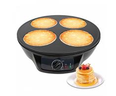 Leogreen - Crêpière, Appareil à Crêpes, 4 plaques de cuisson, Matériau: Aluminium et bakélite, Temps de préparation: 5-7 min