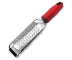 Râpe Zesteur multifonctionnel en acier inoxydable, avec poignée ergonomique, Zesteur dagrumes, Râpe à Fromage, Gingembre, Noix de Muscade, Citron, Ail, Chocolat, Légumes + Housse de protection