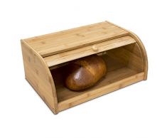 Relaxdays Boîte à Pain HxlxP : 16,5 x 40 x 27,5 cm cuisine en bois de Bambou avec Couvercle Coulissant, nature