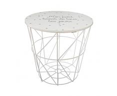 Atmosphera - Table Rangement en Métal et Bois pour Chambre denfant Kumi Blanc