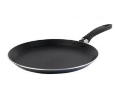 Crealys 506660, Crépière Aquilon diamètre 24 cm en aluminium - revêtement noir anti-adhérent sans PFOA - manche thermo résistant noir - tous feux sauf induction