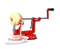 DHOUTDOORS Épluche Pomme 3 en 1 Professionnel - Pèle-Pommes Fixation Ventouse - Éplucheur à Pommes professionell en Aluminium