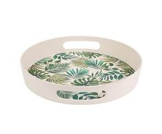 CAMBRIDGE Plateau Rond rÃ©utilisable sans bisphÃ©nolÂ A avec poignÃ©es CM05925 Polynesia, 30Â cm | IdÃ©al pour Servir des Boissons en soirÃ©e, Bambou, Round Handled Tray