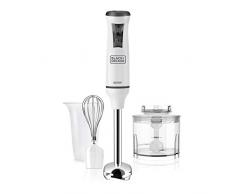 Black + Decker BXHBA600E Mixeur Plongeant, Acier Inoxydable, Blanc