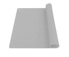 Anti-dérapants Tapis de Cuisson en Silicone, Anti-adhésif 60×40cm, Grand Tapis de Patisserie Fondant Pâte, Tapis de Pain/Biscuit, Set de table, Résistant à la Chaleur (Gris)