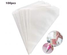 Hossom Poche à Douille Patisserie, 100 pcs Poche à Douille Jetables, Plastique Plus Épais Poche Pâtissière pour Glaçage et Décoration de Gâteau Pâtisserie Sucre Fondant