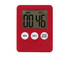 GOGOGO LCD Écran Minuterie de Cuisine Electronique Magnétique Digital 24H Minuteur Numérique avec Alarme Sonore Rouge