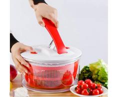 Essoreuse à Salade et Légumes - 5L - Design innovant - Système de Levier - Rouge