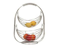 Lifestyle & More Corbeille à Fruits Panier à Fruits Étagère Bol à Fruits en métal Argent chromé 45 cm Haut