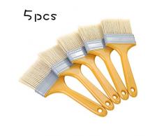 iSuperb Pinceaux Bricolage 5 Pièces Plats Peinture Pinceau Cuisine Pinceau à Pâtisserie Peinture à lhuile Brosse Nylon Paint Brush Peinture Pinceau Professionnel Mur Brosse Ensemble Maison (Pinceaux)