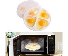 WIKEA Micro-ondes Pocheuse à œufs, Broyeur doeufs à la vapeur pour micro-ondes allant jusquà 4 oeufs