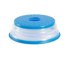 Nifogo Cloche Micro Ondes- Couvercle Pliable Couverture de Protection Anti-éclaboussures Passoire pour Fruits et Légumes sans BPA et Non Toxique (Bleu)