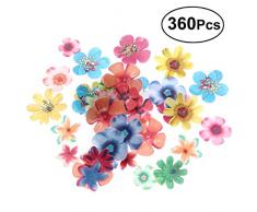 BESTONZON 360 pcs mignon comestible fleurs Cupcake Toppers approprié pour le gâteau de mariage fête danniversaire décoration de la nourriture (0.65mm épaisseur)