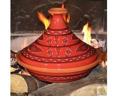 Tajine Tatoué rouge - D 31 cm traditionnel