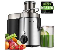 Centrifugeuse Fruits et Legumes, Aicok Centrifugeuse Extracteur de Jus, 65MM Large Bouche Extracteur de Jus à Trois Vitesses, sans BPA, Pieds Anti-Dérapants, Acier Inoxydable de Qualité Alimentaire