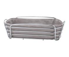 blomus 63676 Corbeille à Pain Delara Taupe, Coton, 31 x 9,5 x 9,5 cm