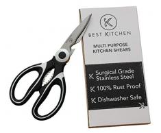 Best Kitchen Ciseaux de cuisine robustes pour volaille, viande, herbes, multi-usages, lavables au lave-vaisselle, acier inoxydable de qualité chirurgicale