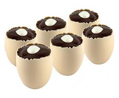 Kubb K134 Coffret 6 verrines DâÅUF, Plastique, Coquille dÅuf, Hauteur : 56mm - Diamètre : 50mm