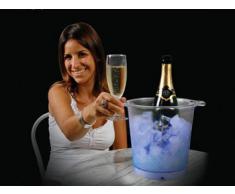 SEAU A GLACE ECLAIRAGE LED MULTICOLORE RVB BOUTEILLE CHAMPAGNE LUMINEUX GLACON