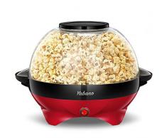 Yabano Machine à Popcorn, Électrique Machine à Pop Corn avec Plateau de Cuisson Détachable, Revêtement Antiadhésif, Bol de 5l Couvercle 2-en-1, Rouge