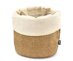 THE CHEF COLLECTION – Corbeille à pain, sac à pain, panier à pain. Qualité premium. 100% coton et jute naturel. 14x14 cm.