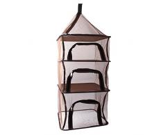 Pendaison Camping Séchage Grille 4 couches Maille placard Pliant Organisateur de vaisselle Gardien de nourriture restant Ingrédients Cage de stockage de fruits Panier pique-nique
