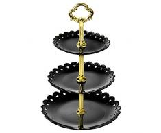 WolinTek Présentoir à Gâteau en Ardoise 2/3 Étages Support à Gâteaux,Porte-gâteaux et Support à Desserts pour Biscuits, chocolats ou Fruits (A)