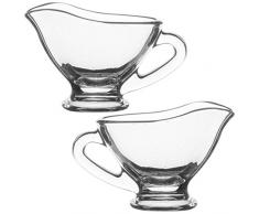 Promobo - Set Lot Duo Saucière Gastronomique En Verre Luxe Poignée Design Restaurant