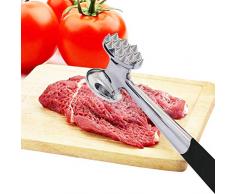 ALEENFOON Attendrisseur De Viande Robuste en Acier Inoxydable Maillet à Double Face, 22,5 Cm