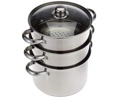 Kitchen Craft Clearview Cuiseur vapeur à 3 étages Acier inoxydable 22 cm