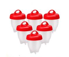 Easy Eggs, Cuit Oeufs Dur Sans Coquille 6 Egg Cooker Oeuf Silicone Pocheuse Cuisson Oeuf Moules Anti-AdhéSif RéCipient Cuiseur Vapeur Faire Bouillir Oeufs -GOEU