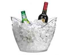 Yobansa 4L Seau à Glace,Seau à Champagne,Sceaux à Glace,Seau à Glace en Plastique,Conteneur de Fruits et légumes (Clear 01)