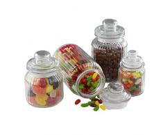 Bonbonnière en verre rainurée, de style victorien traditionnel, Verre, Set of 4 Assorted