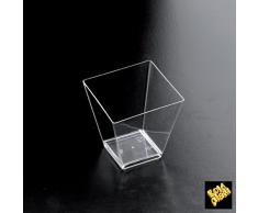 Gold Plast 25 VERRINES Plastiques CARRÉES Transparentes