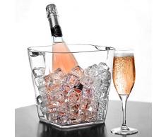 bar@drinkstuff Seau à vin,champagne en acrylique ,forme incurvé, peut contenir 2 x 75 cl bouteille de vin ou 1 champagne