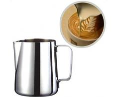 DaoRier 1× INOX Pot à Lait pour Faire des Cappuccino avec Votre Machine pour Faire des Cappuccino avec Votre Machine pour Le Café la Mousse de Lait Pot à Lait INOX 150ml