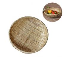 SODIAL Panier de Rangement, paniers en Bambou Faits a la Main naturels Fruits legumes Corbeille a Fruits Panier a Fruits