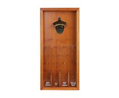 MISTER GADGET MG3144 Cadre Décapsuleur Jeu à boire Bois métal et plastique Marron et transparent H39,5 x 18,5 x 3,8 cm