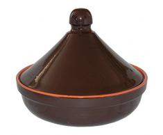 Colì Maioliche e Terrecotte dal 1650 Terrine à tajine Brunella, en Terre Cuite, Marron, 26 x 26 x 20 cm