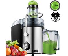 Centrifugeuse Extracteur de Jus 800W Centrifugeuse Fruits et Légumes et 2 Vitesses, 75mm Large Bouche, Anti-Goutte et Antidérapants et Brosse de Nettoyage - Sans BPA, （Recevoir Dans les 5 Jours）